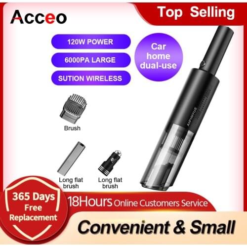 Acceo Cordless Vacuum Cleaner Portable With Handheld Vacuum Cleaner Car Household Dual-use 6000pa Strong Suction Mini Cleaner