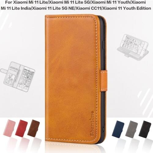 Flip Cover For Xiaomi Mi 11 Lite 5G Business Case Leather Luxury With Magnet Wallet Case For Xiaomi Mi 11 Youth Phone Cover