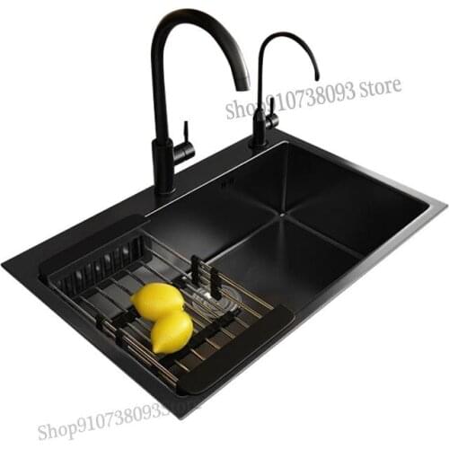 Black Wash Basin Nano Sink Single Sink Kitchen 304 Stainless Steel Sink Sink Sink Domestic Sink