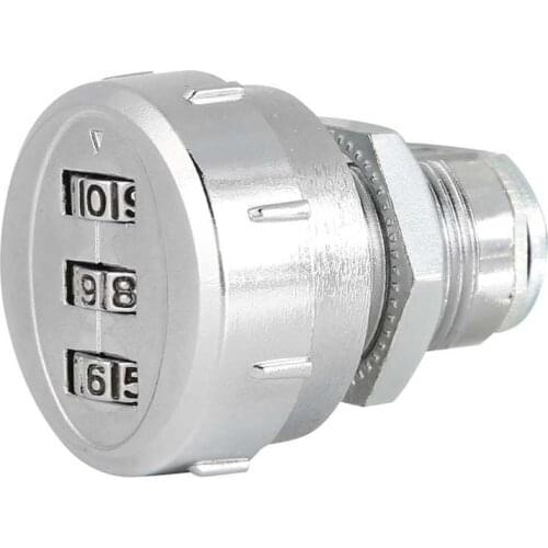 Serrure electronique Mechanical Code 3-Digit Password Cabinet Lock Chrome 20mm/0.79in