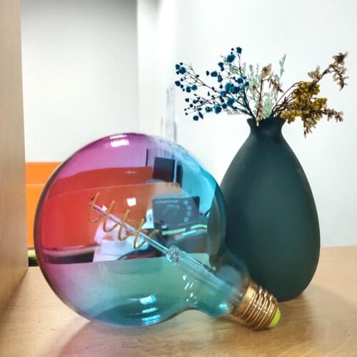 Light bulb colorful gradient light bulb purple blue LED flexible filament E27 220V 4W dimmable home bedroom lamp eye protection