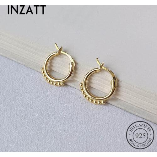 INZATT Real 925 Sterling Silver Minimalist Geometric Round Hoop Earrings For Charming Women Party Fine Jewelry Trendy 2019 Gift