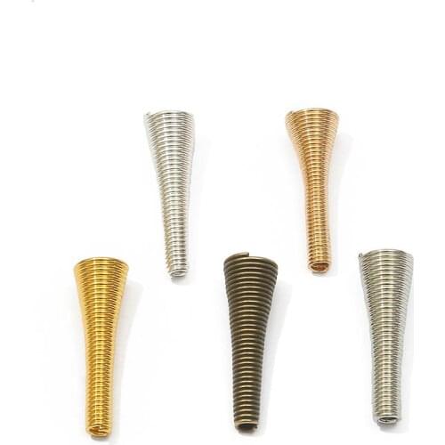 10pcs Metal Spring Funnel Shape Spacer Beads Caps DIY Beading Supplies Cone Spring Coil End caps For Jewelry Makings Accessories