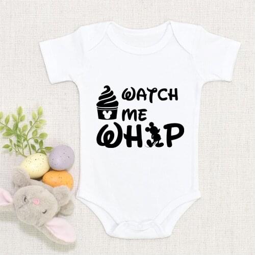 Infant Jumpsuits Newborn Onesies Clothes WATCH ME WHIP Letter Print Ice Cream Mickey Mouse Baby Romper Funny Toddler Bodysuits