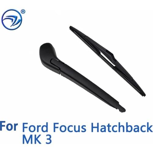Wiper 12" Rear Wiper Blade & Arm Set Kit For Ford Focus Hatchback MK 3 2011-2017 2016 Windshield Windscreen Rear Window