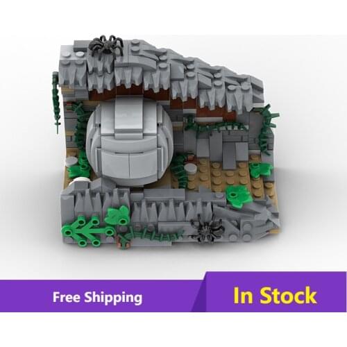 MOC Classic Scene Building Blocks Rolling Stone Scene Stone Mountain Model Seize The Treasure Ancient Temple Adventurer Toys