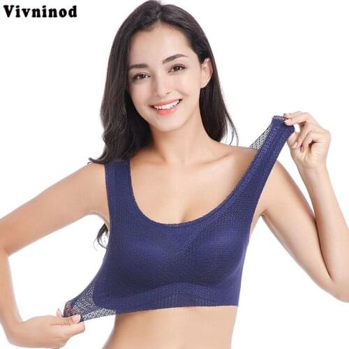 M-7XL Plus Size Women Seamless Breathable Vest Sports Support Bras Fitness Shockproof Sleep High Elastic Underwear Vest Bra Tank
