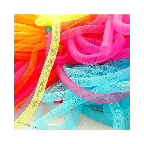 Metallic 16mm Tubular Horsehair Crinoline Tube Crin net fabric Trimming for DIY hair accessories 30yards/lot