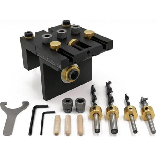 Multifunction Woodworking Doweling Jig Kit Adjustable Drilling Guide Puncher Locator For Furniture Connecting Carpentry Tools