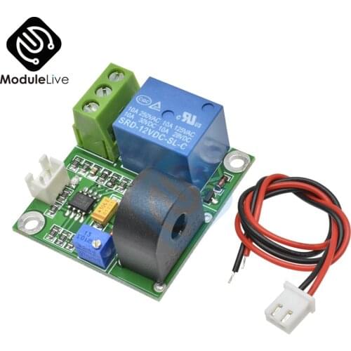 DC 12V 0~5A AC Current Detection Sensor Module Overcurrent Protection Relay Module Switch Output Ammeter Electronic Tools Diy