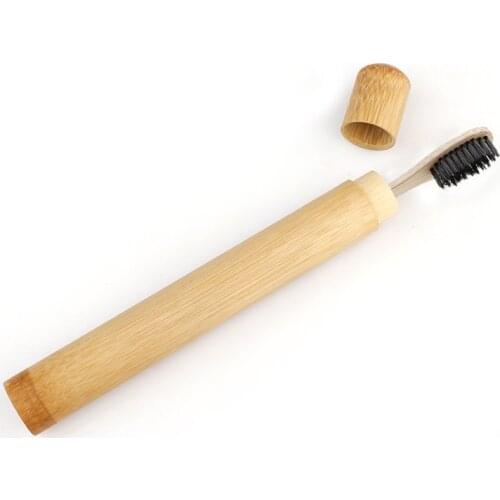Soft Organic bamboo charcoal toothbrush eco-friendly Oral Care Portable travel toothbrush case Storage Box Tooth Brushes tube