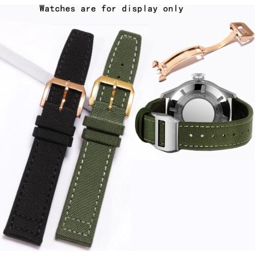 CICIDD Nylon Watchband 20mm 21mm 22mm Black Army Green Wristband For IWC Military Mens Watch Chain With Buckle
