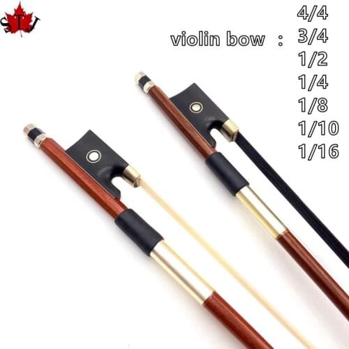 1pcs new Brazilwood 4/4 violin bow nickel silver parts white bow hair