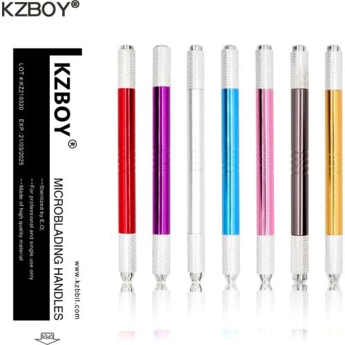 KZBOY Double Sides Microblading Pens 50 in a Pack Disposable MIcroblading Hand Tools with Lot # and Expiration Date Tebori
