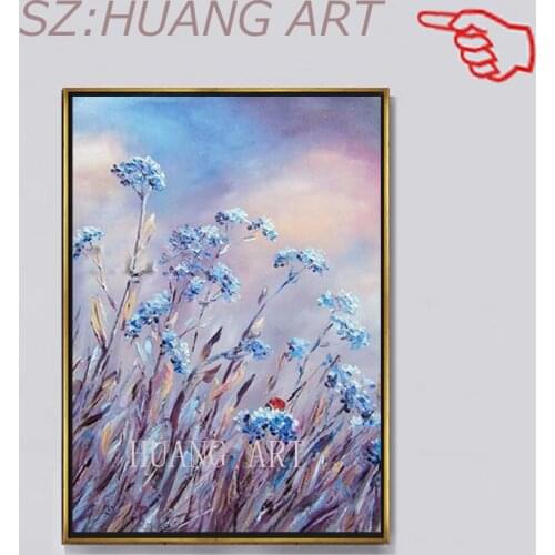 Spring Scenery Palette Knife botany Flowers Oil Painting Hand Painted No Frame Wall Canvas Picture Art Wall Artwork Piece