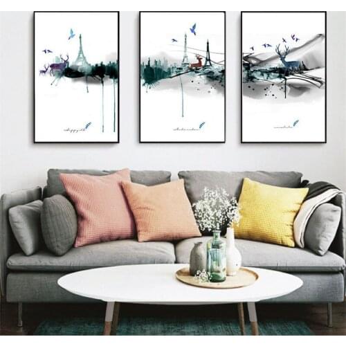 Landscape Living Room Bedroom Mural Decorative Canvas Painting Black and White Picture Wall Poster Abstract artistic conception