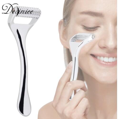 Silver Zinc Alloy Derma Roller Microneedling Skin Care Tool for Face Home Cosmetic Microneedle Face Roller Skin Care Hair Growth
