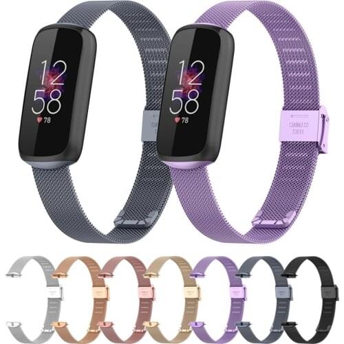 Steel Watch Band For Fitbit Luxe Wristband Bracelet With Concealed Buckle Milan Steel Strap For Fitbit Luxe Watch Wriststrap