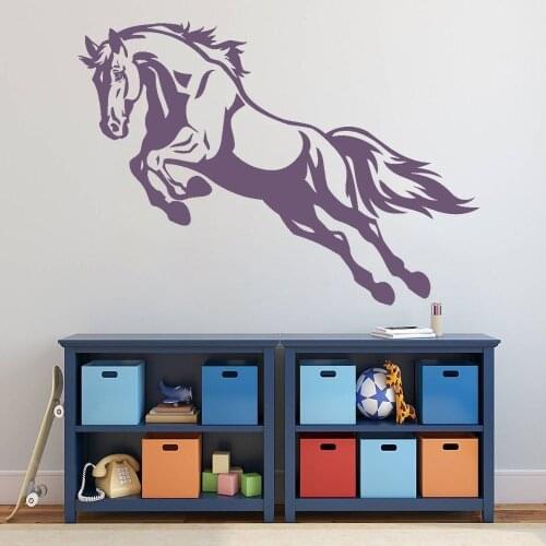 Muscled Jumping Horse Wall Sticker Decal Animal Educational Sticker Home Bedroom Wall Art Decoration A00816