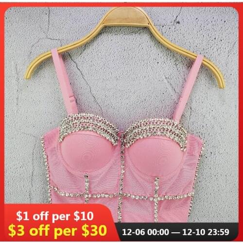 Crop Top Women Tank 2021 Summer Top Cropped Woman Clothes Sexy Camis Push Up Denim Bra Clothing Backless Bustier Party Club Vest