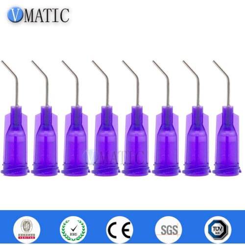 High Quality 21G Purple 0.5" 1/2 Inch Tubing 45 Degree Bent TE Blunt End Stainless Steel Dispensing Needle Tips 100pcs