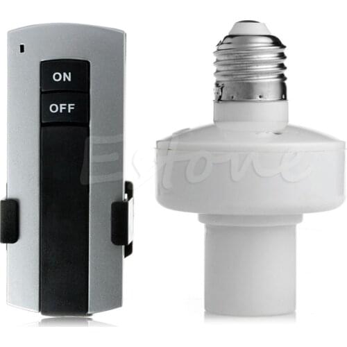 1Set E27 Screw Wireless Remote Control Light Lamp Bulb Holder Cap Socket Switch