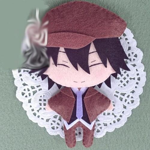 1pc Anime Edogawa Ranpo Cartoon Bungou Stray Dogs Printed Handmade Toy Keychain Bag Cosplay Doll DIY Material for Women Men Gift