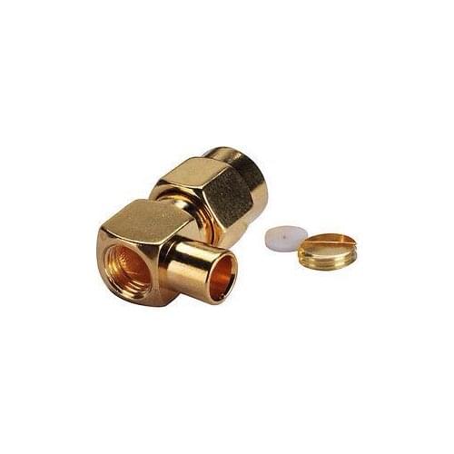 100Pcs Brass SMA Male Jack 90 Degree Right Angle RF Coaxial Conector Plug for RG141 RG402 Semi-Flexible Cable Connector