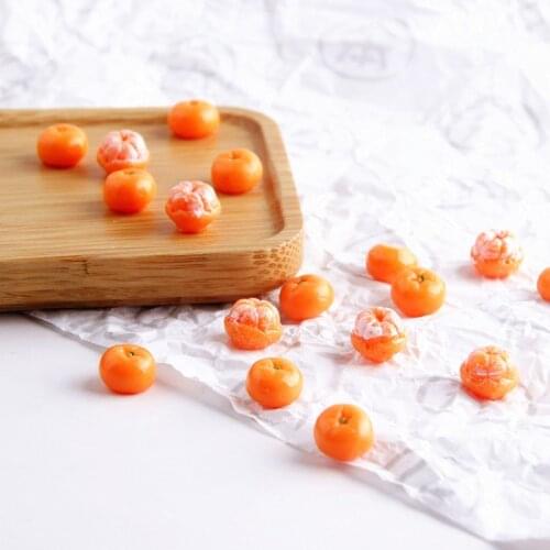 2pc Cute Mini Orange Fruits Resin Craft Miniature Decor Glass Ornament Figurine Garden Fairy Home Decoration DIY Accessories