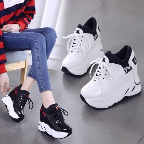 2020 Fashion Casual Women Shoes Height Increasing Ladies Shoes Mesh Breathable Platform Shoes wedge Sponge Female Shoes white