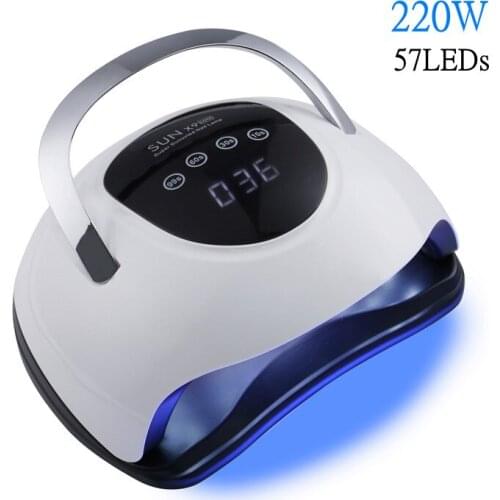 220W Handheld Design UV LED Lamp Nail Dryer SUN X9MAX 57PCS LEDs For Curing All Type Gel Nail Polish Auto Sensor Manicure Tools
