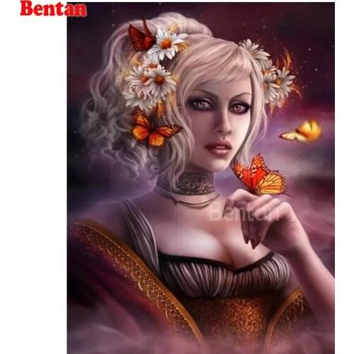 5D Diy Diamond Painting full Square round Diamond Cross Stitch Diamond Embroidery butterfly fairy picture for room Decor