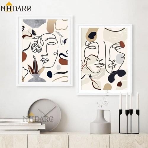 Abstract Line Face Canvas Print Painting Poster Art Wall Picture Wall Decor Living Room Home Decoration