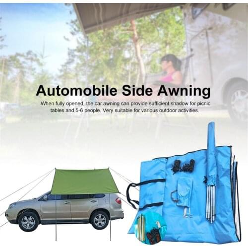 Car Tent Awning Waterproof Portable Outdoor Camping Tent Car Shade Sunshade Garden Beach Umbrella Travel Rooftop Rain Canopy