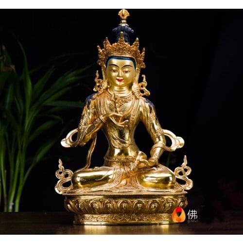 30CM Large - NEW-HOME efficacious Talisman Buddhism India Nepal handmade Gilding Gold-plated Vajrasattva Buddha statue