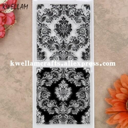 Flowers Leaves Background Scrapbook DIY photo cards account rubber stamp clear stamp transparent stamp 8x17.5cm KW9051608