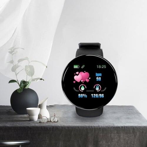 D18 Heart Rate Blood Pressure Smartwatch Color Screen Fitness Tracker Smart Watch IP65 Waterproof Bracelet