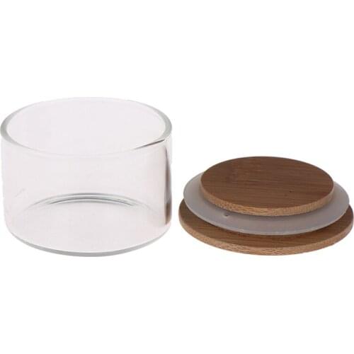 Wood Glass Nail Art Acrylic Glass Dappen Dish Liquid Powder Container Holder Bottle DIY Nail Art Tool