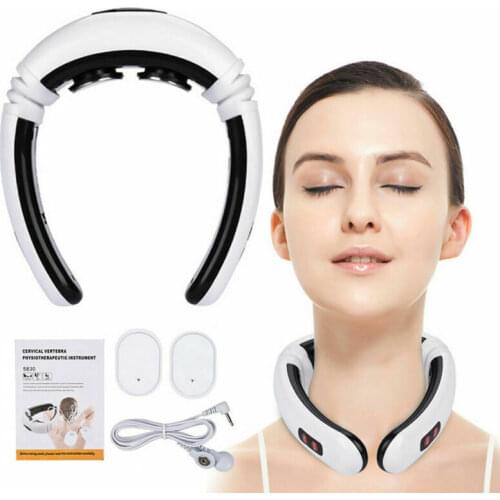 Rechargeable /Battery Electric Neck Massager& Pulse Back 6 Mode Power Control Infrared Pain Relief Neck Physiotherapy Instrument