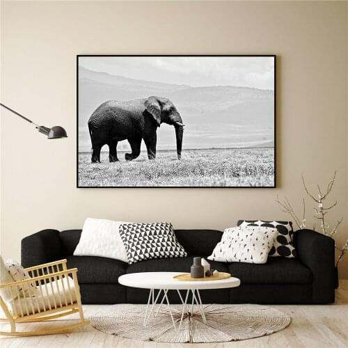 African Elephant Animal Real Shot Photography Canvas Living Room Bedroom Background Decor Painting Anime Poster Wall Painting