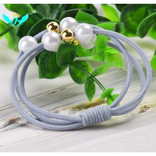 Korean Fashion Women Headband Pearls Elastic Hair Bands Rubber Ring Hair Accessories Scrunchy Ornaments Knitting Ties