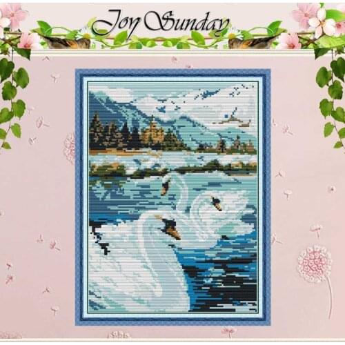 Swan lake animals patterns counted Cross Stitch 11CT 14CT Cross Stitch Sets Chinese Cross-stitch Kits Embroidery Needlework