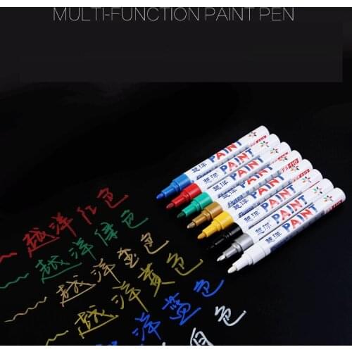 12 Colors Paint Marker Pen Waterproof Car Tyre Tire Tread CD Metal Permanent Paint Marker Graffti Oily Macador Caneta Stationery