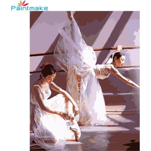 Paintmake Portrait DIY Painting By Numbers Oil Painting On Canvas Ballet dancer Home Room decor Art Picture Gifts G400