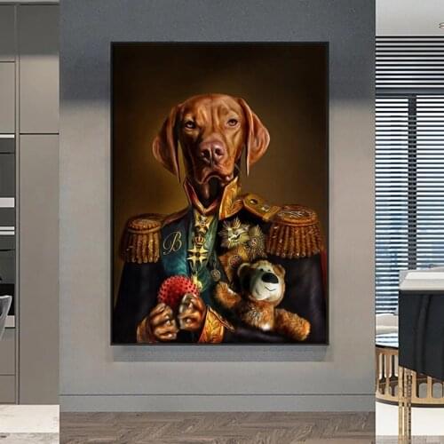 Classical Animals Dog General Art Canvas Painting Posters and Print Cuadro Wall Art for Living Room Home Decor (No Frame)
