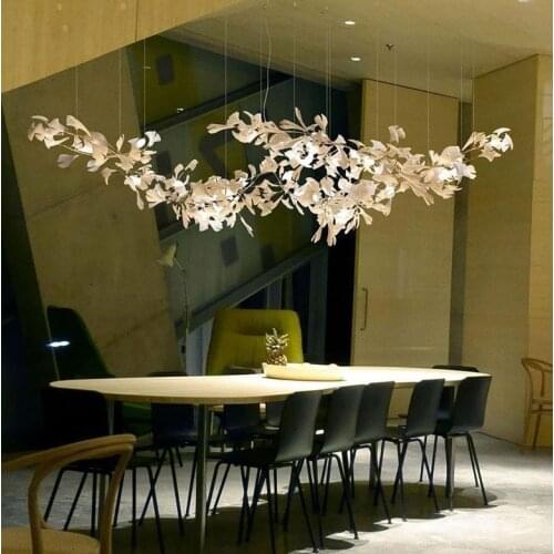 Hotel shop decoration clothing store shopping mall engineering lamp Ginkgo leaf chandelier guest dining lamp
