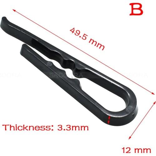 1000PCS 49.5*12mm Plastic Clip With Teeth For Dress Shirt Garment Packaging Black