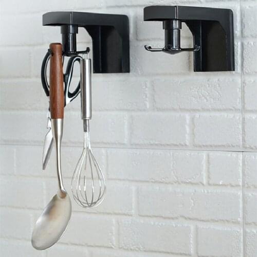 Kitchen Shelf Free Punching Wall-Mounted Household 360 Degrees Rotating Frame Knife Holder Rack Telescopic Storage Shelf