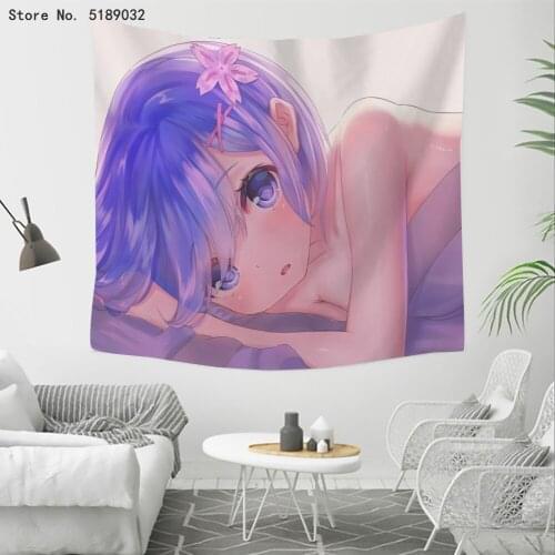 Re:Zero Starting Life In Another World Tapestry Wall Hanging Rem Tapestry Bedroom Wall Carpets Cartoon Sexy Girl Wall Hanging