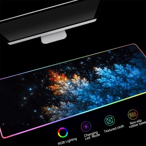 RGB Gaming Mouse Pad LED 900x400mm XXL Large Pattern Keyboard Lighting Mousepad Natural Rubber XL Desk Mat With Backlight Gamer